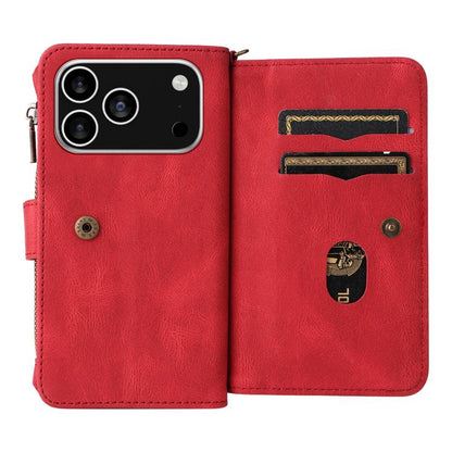 Skin Feel Multi Card Slots Zipper Wallet Leather Phone Case, For iPhone 18 Pro / 17 Pro, For iPhone 18 Pro Max / 17 Pro Max, For iPhone 17e / 16e, For iPhone 17, For iPhone Air, For iPhone 16 Pro Max, For iPhone 16 Pro, For iPhone 16 Plus, For iPhone 16