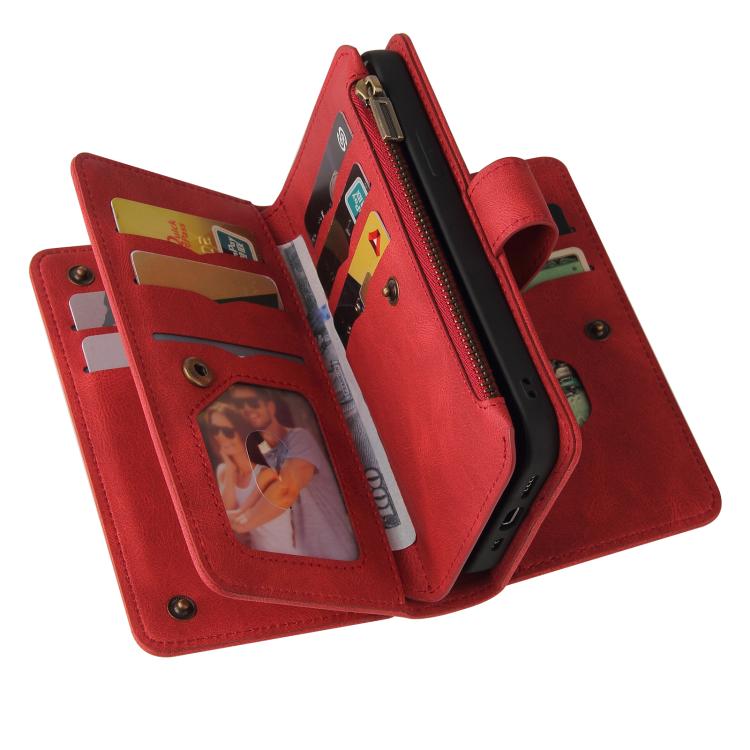 Skin Feel Multi Card Slots Zipper Wallet Leather Phone Case, For iPhone 18 Pro / 17 Pro, For iPhone 18 Pro Max / 17 Pro Max, For iPhone 17e / 16e, For iPhone 17, For iPhone Air, For iPhone 16 Pro Max, For iPhone 16 Pro, For iPhone 16 Plus, For iPhone 16