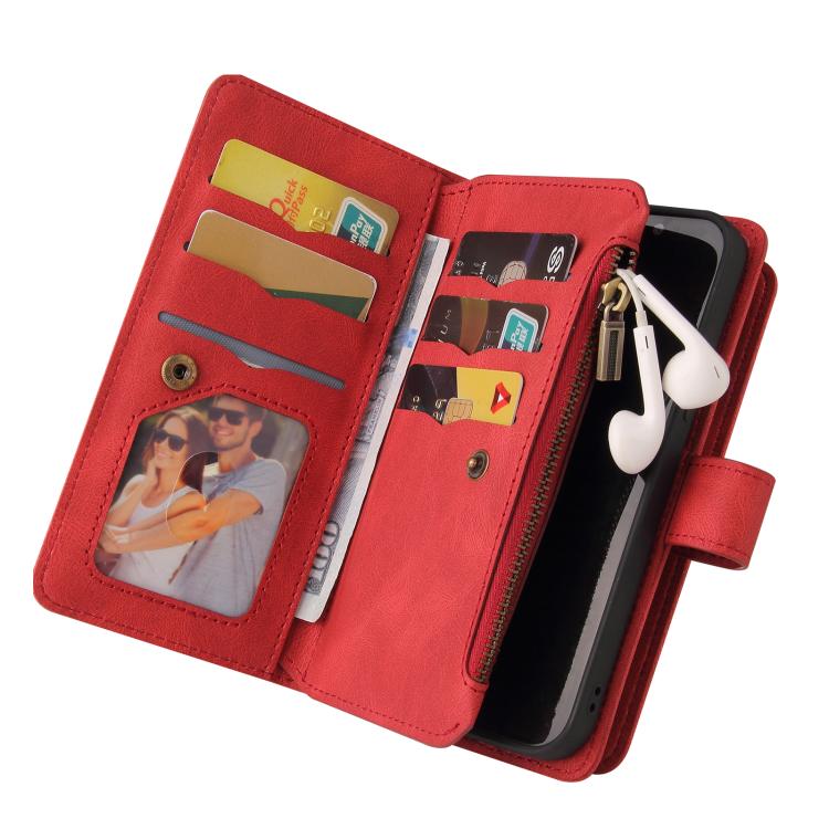 Skin Feel Multi Card Slots Zipper Wallet Leather Phone Case, For iPhone 18 Pro / 17 Pro, For iPhone 18 Pro Max / 17 Pro Max, For iPhone 17e / 16e, For iPhone 17, For iPhone Air, For iPhone 16 Pro Max, For iPhone 16 Pro, For iPhone 16 Plus, For iPhone 16