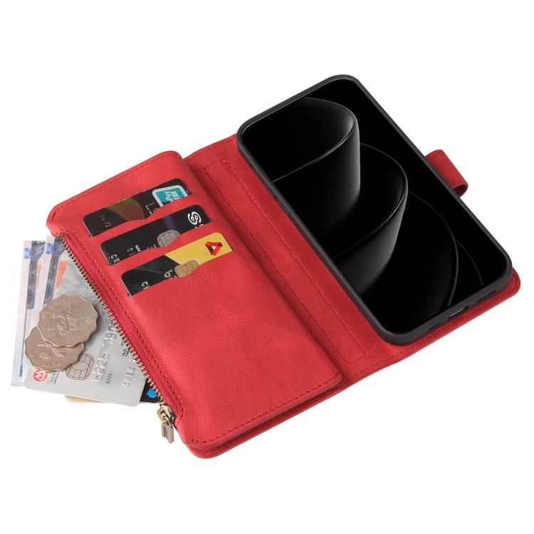 Skin Feel Multi Card Slots Zipper Wallet Leather Phone Case, For iPhone 18 Pro / 17 Pro, For iPhone 18 Pro Max / 17 Pro Max, For iPhone 17e / 16e, For iPhone 17, For iPhone Air, For iPhone 16 Pro Max, For iPhone 16 Pro, For iPhone 16 Plus, For iPhone 16