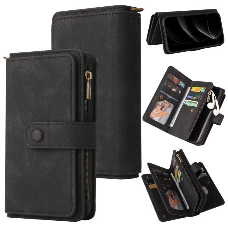Skin Feel Multi Card Slots Zipper Wallet Leather Phone Case, For iPhone 17e / 16e, For iPhone 17 Pro Max, For iPhone 17 Pro, For iPhone 17, For iPhone Air, For iPhone 16 Pro Max, For iPhone 16 Pro, For iPhone 16 Plus, For iPhone 16