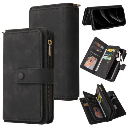 Skin Feel Multi Card Slots Zipper Wallet Leather Phone Case, For iPhone 17e / 16e, For iPhone 17 Pro Max, For iPhone 17 Pro, For iPhone 17, For iPhone Air, For iPhone 16 Pro Max, For iPhone 16 Pro, For iPhone 16 Plus, For iPhone 16