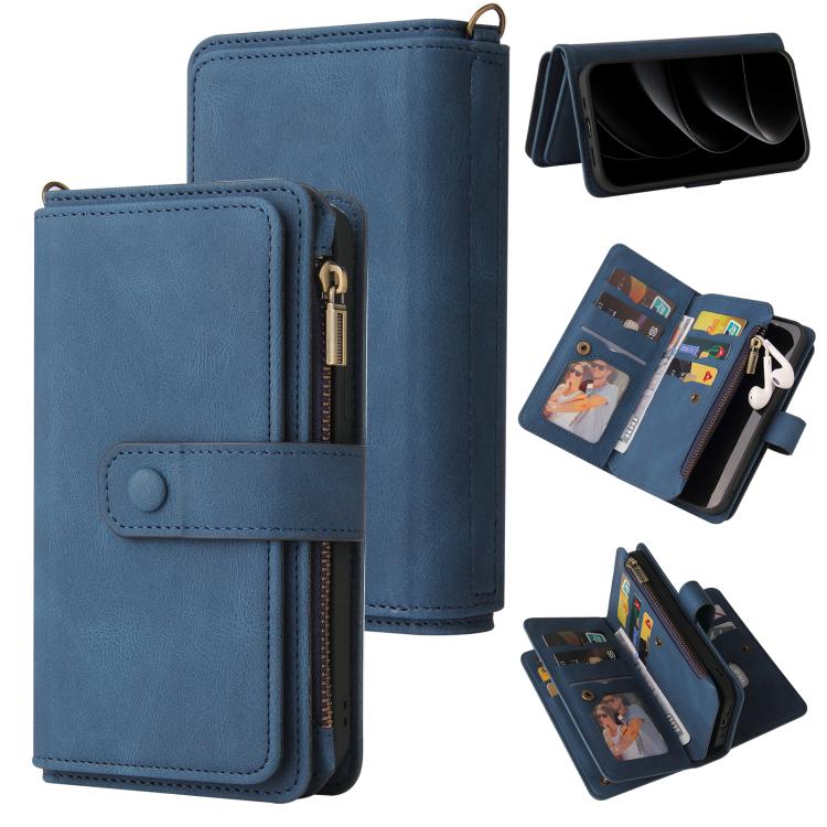 Skin Feel Multi Card Slots Zipper Wallet Leather Phone Case, For iPhone 17e / 16e, For iPhone 17 Pro Max, For iPhone 17 Pro, For iPhone 17, For iPhone Air, For iPhone 16 Pro Max, For iPhone 16 Pro, For iPhone 16 Plus, For iPhone 16