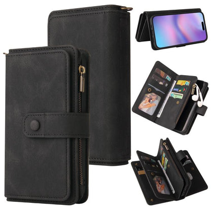 Skin Feel Multi Card Slots Zipper Wallet Leather Phone Case, For iPhone 17e / 16e, For iPhone 17 Pro Max, For iPhone 17 Pro, For iPhone 17, For iPhone Air, For iPhone 16 Pro Max, For iPhone 16 Pro, For iPhone 16 Plus, For iPhone 16