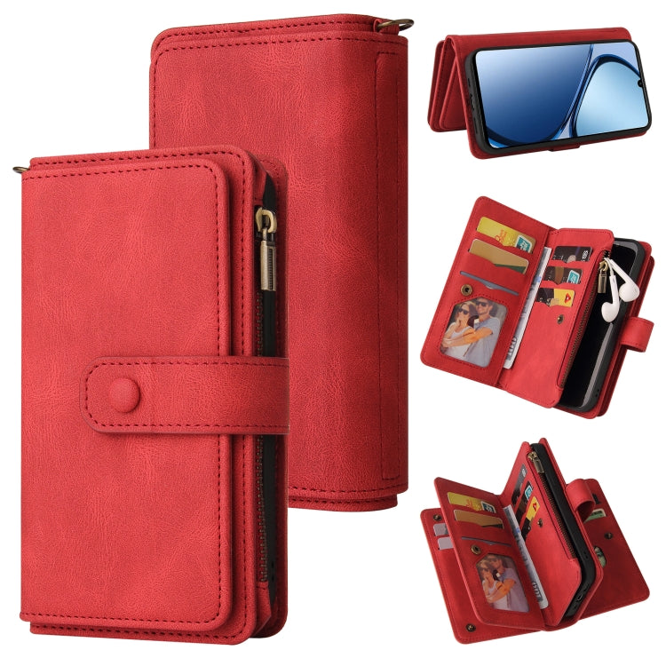 Skin Feel Multi Card Slots Zipper Wallet Leather Phone Case, For Realme 16T 5G, For Realme 16 Pro+ 5G, For Realme 16 Pro 5G, For Realme P4x 5G, For Realme C63 / C61 / Note 60