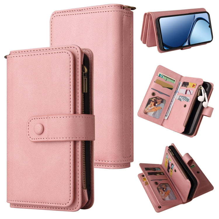 Skin Feel Multi Card Slots Zipper Wallet Leather Phone Case, For Realme 16T 5G, For Realme 16 Pro+ 5G, For Realme 16 Pro 5G, For Realme C63 / C61 / Note 60