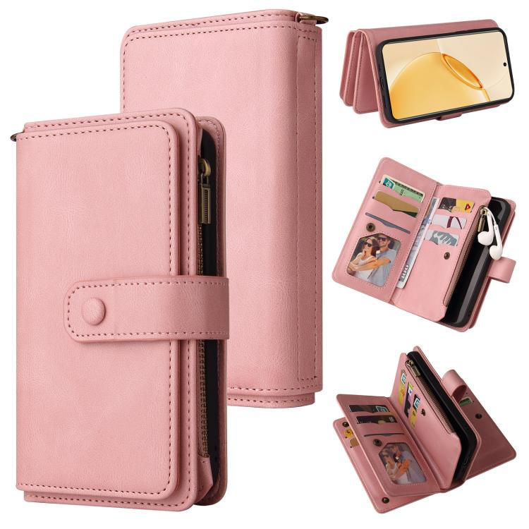 Skin Feel Multi Card Slots Zipper Wallet Leather Phone Case, For Realme 16T 5G, For Realme 16 Pro+ 5G, For Realme 16 Pro 5G, For Realme P4x 5G, For Realme C63 / C61 / Note 60