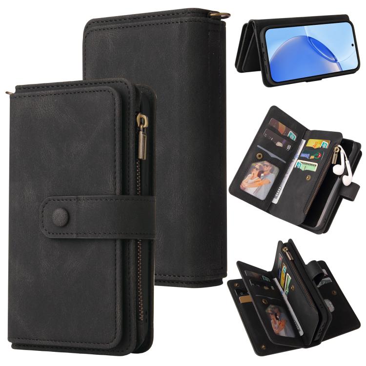 Skin Feel Multi Card Slots Zipper Wallet Leather Phone Case, For Realme 16T 5G, For Realme 16 Pro+ 5G, For Realme 16 Pro 5G, For Realme P4x 5G, For Realme C63 / C61 / Note 60