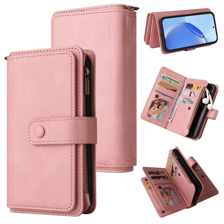 Skin Feel Multi Card Slots Zipper Wallet Leather Phone Case, For Realme 16T 5G, For Realme 16 Pro+ 5G, For Realme 16 Pro 5G, For Realme P4x 5G, For Realme C63 / C61 / Note 60