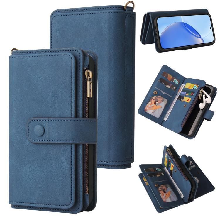 Skin Feel Multi Card Slots Zipper Wallet Leather Phone Case, For Realme 16T 5G, For Realme 16 Pro+ 5G, For Realme 16 Pro 5G, For Realme C63 / C61 / Note 60