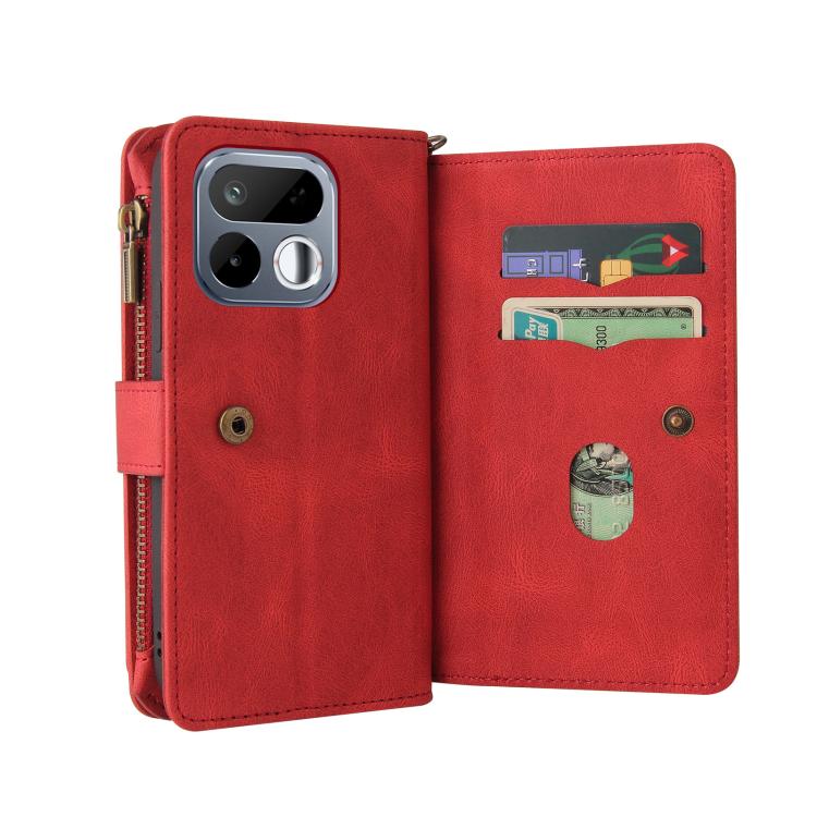 Skin Feel Multi Card Slots Zipper Wallet Leather Phone Case, For Realme 16T 5G, For Realme 16 Pro+ 5G, For Realme 16 Pro 5G, For Realme P4x 5G, For Realme C63 / C61 / Note 60