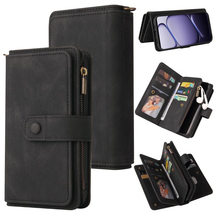 Skin Feel Multi Card Slots Zipper Wallet Leather Phone Case, For Realme 16T 5G, For Realme 16 Pro+ 5G, For Realme 16 Pro 5G, For Realme P4x 5G, For Realme C63 / C61 / Note 60