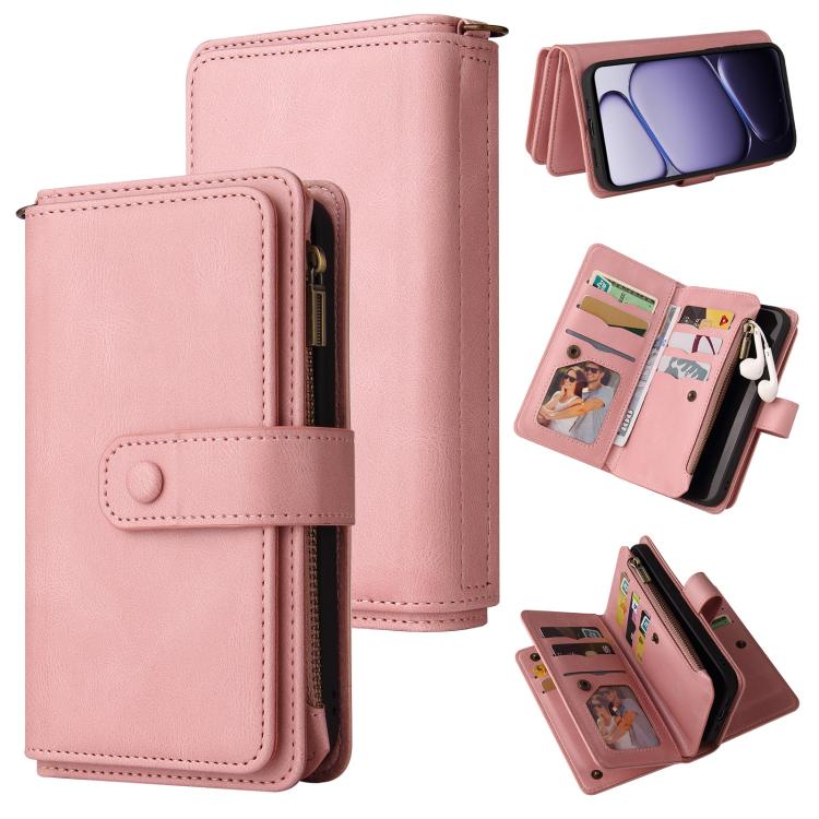 Skin Feel Multi Card Slots Zipper Wallet Leather Phone Case, For Realme 16T 5G, For Realme 16 Pro+ 5G, For Realme 16 Pro 5G, For Realme P4x 5G, For Realme C63 / C61 / Note 60