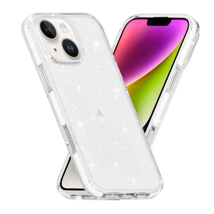 Dual Color Clear Glitter TPU + TPE Full Coverage Phone Case, For iPhone 18 Pro / 17 Pro, For iPhone 18 Pro Max / 17 Pro Max, For iPhone 17, For iPhone Air, For iPhone 16 Pro Max, For iPhone 16 Pro, For iPhone 16 Plus, For iPhone 16, For iPhone 15 Pro M...