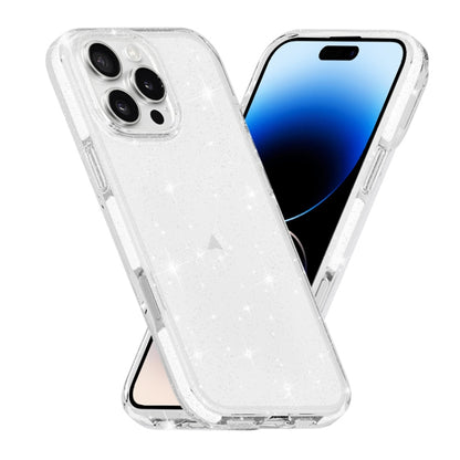 Dual Color Clear Glitter TPU + TPE Full Coverage Phone Case, For iPhone 18 Pro / 17 Pro, For iPhone 18 Pro Max / 17 Pro Max, For iPhone 17, For iPhone Air, For iPhone 16 Pro Max, For iPhone 16 Pro, For iPhone 16 Plus, For iPhone 16, For iPhone 15 Pro M...