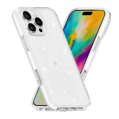 Dual Color Clear Glitter TPU + TPE Full Coverage Phone Case, For iPhone 18 Pro / 17 Pro, For iPhone 18 Pro Max / 17 Pro Max, For iPhone 17, For iPhone Air, For iPhone 16 Pro Max, For iPhone 16 Pro, For iPhone 16 Plus, For iPhone 16, For iPhone 15 Pro M...