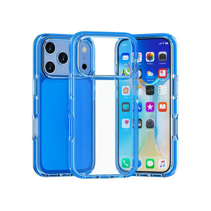Dual Color Clear Glitter TPU + TPE Full Coverage Phone Case, For iPhone 18 Pro / 17 Pro, For iPhone 18 Pro Max / 17 Pro Max, For iPhone 17, For iPhone Air, For iPhone 16 Pro Max, For iPhone 16 Pro, For iPhone 16 Plus, For iPhone 16, For iPhone 15 Pro M...