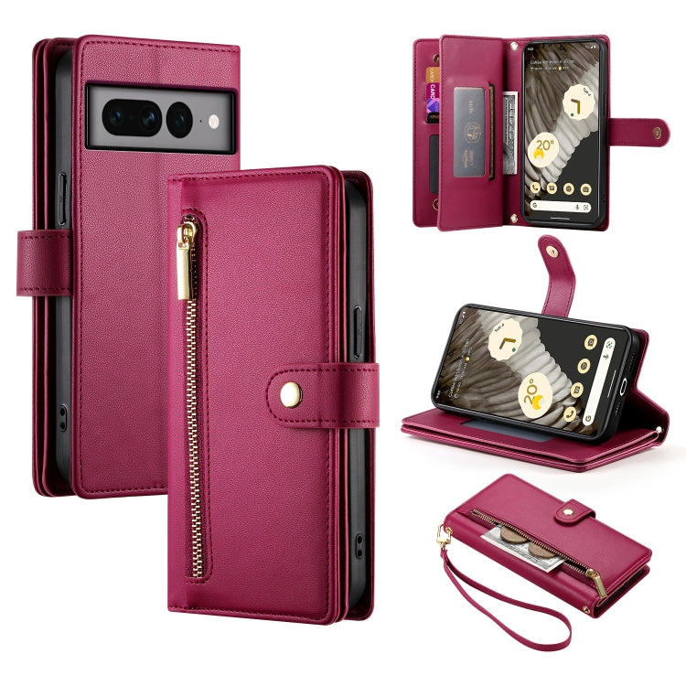 Nine Card-slot Zipper Wallet Bag Leather Phone Case, For Google Pixel 11 Pro XL, For Google Pixel 11 / Pixel 11 Pro, For Google Pixel 10a, For Google Pixel 9a, For Google Pixel 9 Pro XL, For Google Pixel 9 / 9 Pro, For Google Pixel 8a                  ...