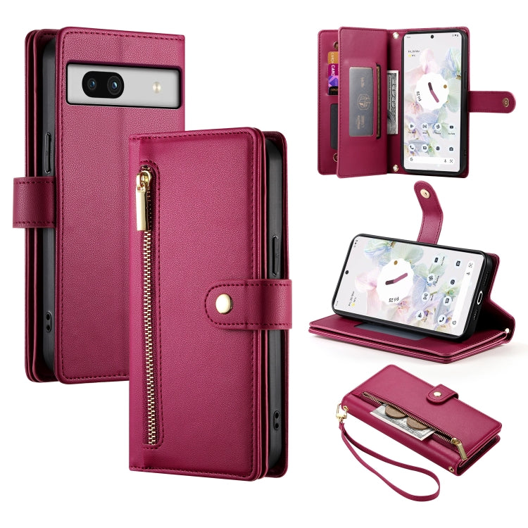 Nine Card-slot Zipper Wallet Bag Leather Phone Case, For Google Pixel 11 Pro XL, For Google Pixel 11 / Pixel 11 Pro, For Google Pixel 10a, For Google Pixel 9a, For Google Pixel 9 Pro XL, For Google Pixel 9 / 9 Pro, For Google Pixel 8a                  ...