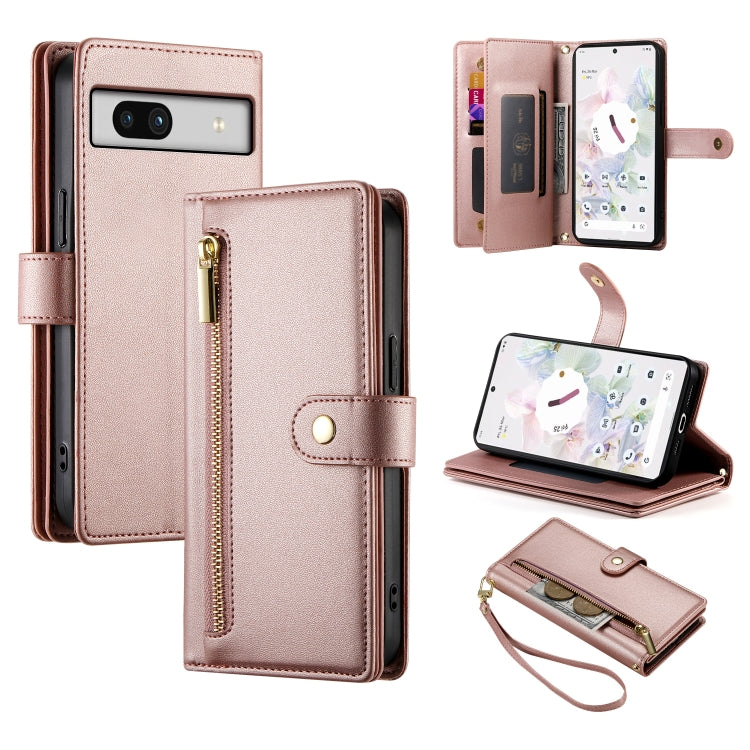 Nine Card-slot Zipper Wallet Bag Leather Phone Case, For Google Pixel 11 Pro XL, For Google Pixel 11 / Pixel 11 Pro, For Google Pixel 10a, For Google Pixel 9a, For Google Pixel 9 Pro XL, For Google Pixel 9 / 9 Pro, For Google Pixel 8a                  ...