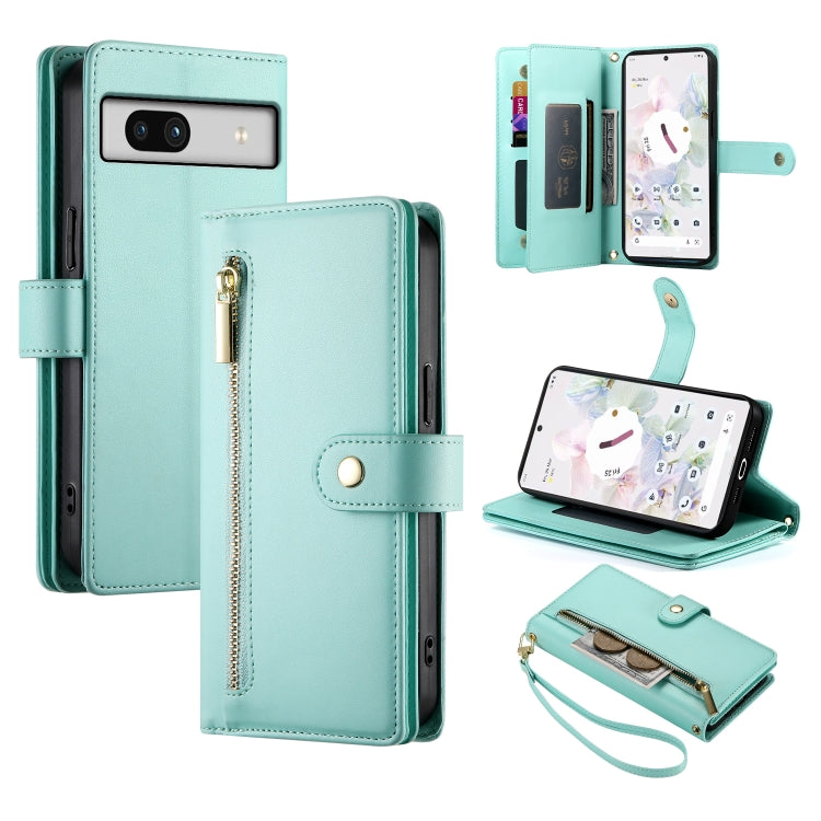 Nine Card-slot Zipper Wallet Bag Leather Phone Case, For Google Pixel 11 Pro XL, For Google Pixel 11 / Pixel 11 Pro, For Google Pixel 10a, For Google Pixel 9a, For Google Pixel 9 Pro XL, For Google Pixel 9 / 9 Pro, For Google Pixel 8a                  ...