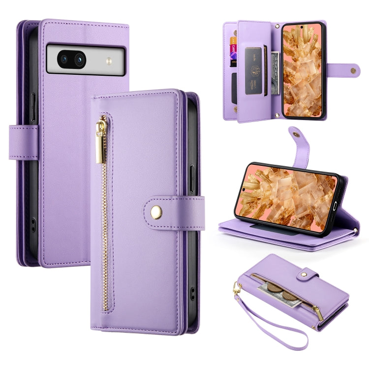 Nine Card-slot Zipper Wallet Bag Leather Phone Case, For Google Pixel 11 Pro XL, For Google Pixel 11 / Pixel 11 Pro, For Google Pixel 10a, For Google Pixel 9a, For Google Pixel 9 Pro XL, For Google Pixel 9 / 9 Pro, For Google Pixel 8a                  ...