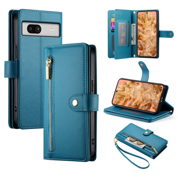 Nine Card-slot Zipper Wallet Bag Leather Phone Case, For Google Pixel 11 Pro XL, For Google Pixel 11 / Pixel 11 Pro, For Google Pixel 10a, For Google Pixel 9a, For Google Pixel 9 Pro XL, For Google Pixel 9 / 9 Pro, For Google Pixel 8a                  ...