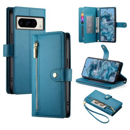 Nine Card-slot Zipper Wallet Bag Leather Phone Case, For Google Pixel 11 Pro XL, For Google Pixel 11 / Pixel 11 Pro, For Google Pixel 10a, For Google Pixel 9a, For Google Pixel 9 Pro XL, For Google Pixel 9 / 9 Pro, For Google Pixel 8a                  ...