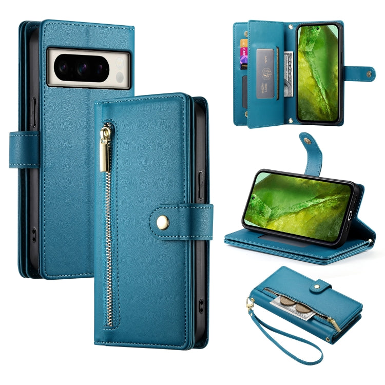 Nine Card-slot Zipper Wallet Bag Leather Phone Case, For Google Pixel 11 Pro XL, For Google Pixel 11 / Pixel 11 Pro, For Google Pixel 10a, For Google Pixel 9a, For Google Pixel 9 Pro XL, For Google Pixel 9 / 9 Pro, For Google Pixel 8a                  ...