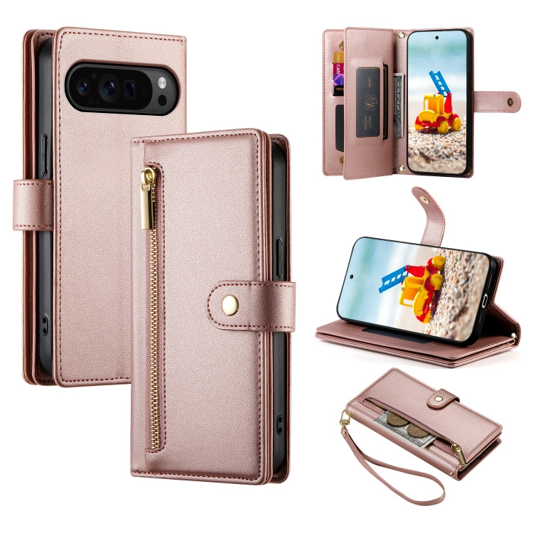 Nine Card-slot Zipper Wallet Bag Leather Phone Case, For Google Pixel 11 Pro XL, For Google Pixel 11 / Pixel 11 Pro, For Google Pixel 10a, For Google Pixel 9a, For Google Pixel 9 Pro XL, For Google Pixel 9 / 9 Pro, For Google Pixel 8a                  ...