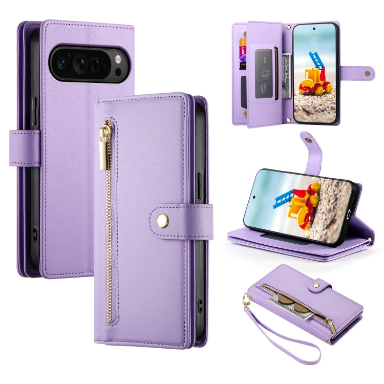 Nine Card-slot Zipper Wallet Bag Leather Phone Case, For Google Pixel 11 Pro XL, For Google Pixel 11 / Pixel 11 Pro, For Google Pixel 10a, For Google Pixel 9a, For Google Pixel 9 Pro XL, For Google Pixel 9 / 9 Pro, For Google Pixel 8a                  ...