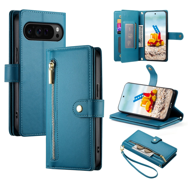 Nine Card-slot Zipper Wallet Bag Leather Phone Case, For Google Pixel 11 Pro XL, For Google Pixel 11 / Pixel 11 Pro, For Google Pixel 10a, For Google Pixel 9a, For Google Pixel 9 Pro XL, For Google Pixel 9 / 9 Pro, For Google Pixel 8a                  ...