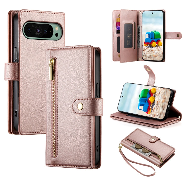 Nine Card-slot Zipper Wallet Bag Leather Phone Case, For Google Pixel 11 Pro XL, For Google Pixel 11 / Pixel 11 Pro, For Google Pixel 10a, For Google Pixel 9a, For Google Pixel 9 Pro XL, For Google Pixel 9 / 9 Pro, For Google Pixel 8a                  ...