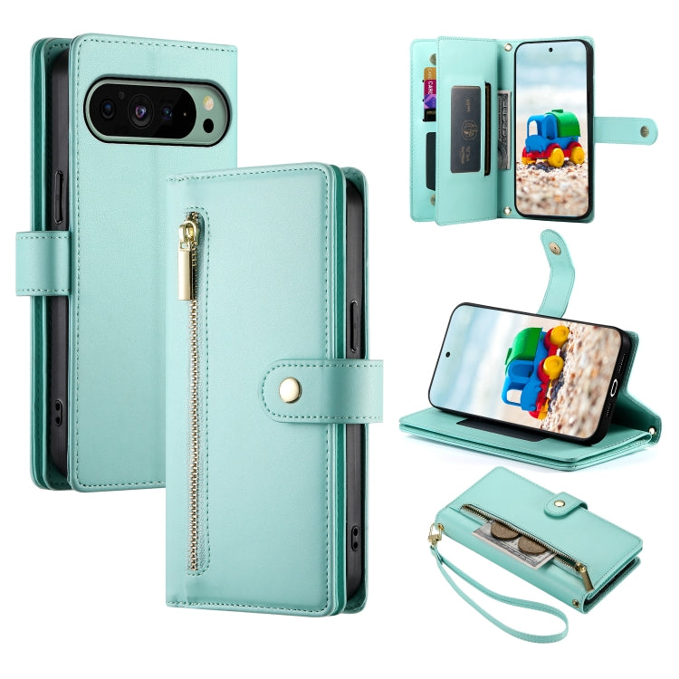 Nine Card-slot Zipper Wallet Bag Leather Phone Case, For Google Pixel 11 Pro XL, For Google Pixel 11 / Pixel 11 Pro, For Google Pixel 10a, For Google Pixel 9a, For Google Pixel 9 Pro XL, For Google Pixel 9 / 9 Pro, For Google Pixel 8a                  ...