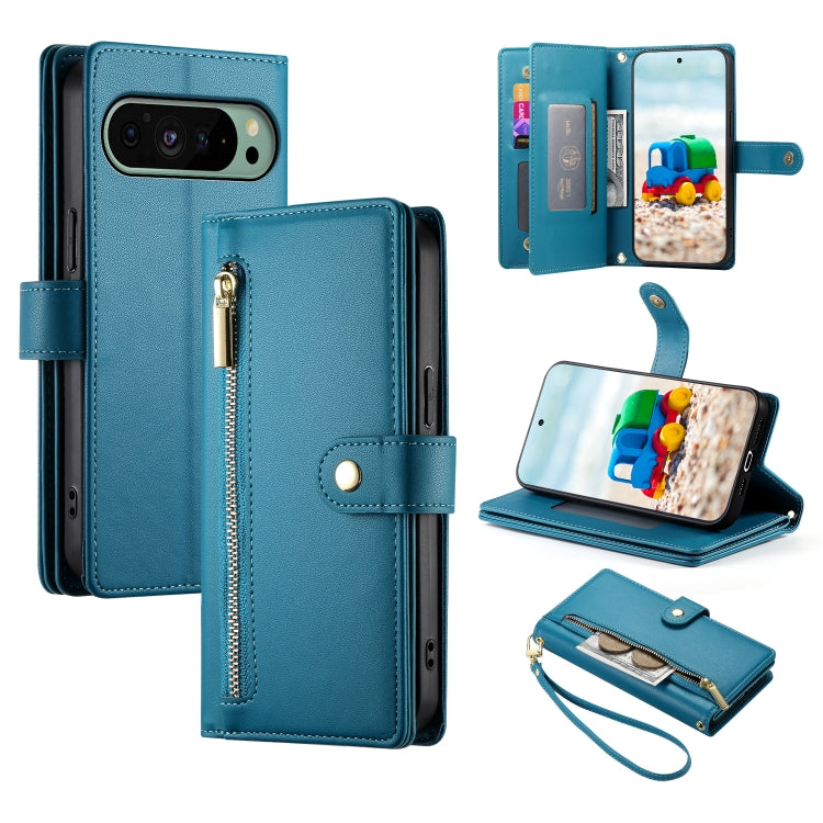 Nine Card-slot Zipper Wallet Bag Leather Phone Case, For Google Pixel 11 Pro XL, For Google Pixel 11 / Pixel 11 Pro, For Google Pixel 10a, For Google Pixel 9a, For Google Pixel 9 Pro XL, For Google Pixel 9 / 9 Pro, For Google Pixel 8a                  ...
