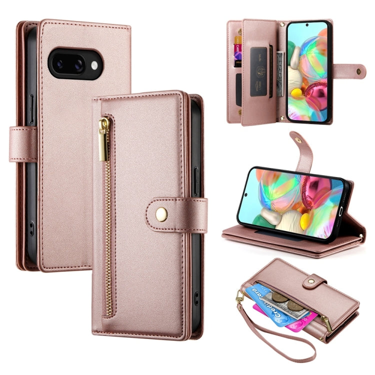Nine Card-slot Zipper Wallet Bag Leather Phone Case, For Google Pixel 11 Pro XL, For Google Pixel 11 / Pixel 11 Pro, For Google Pixel 10a, For Google Pixel 9a, For Google Pixel 9 Pro XL, For Google Pixel 9 / 9 Pro, For Google Pixel 8a                  ...