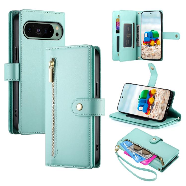 Nine Card-slot Zipper Wallet Bag Leather Phone Case, For Google Pixel 11 Pro XL, For Google Pixel 11 / Pixel 11 Pro, For Google Pixel 10a, For Google Pixel 9a, For Google Pixel 9 Pro XL, For Google Pixel 9 / 9 Pro, For Google Pixel 8a                  ...