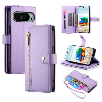 Nine Card-slot Zipper Wallet Bag Leather Phone Case, For Google Pixel 11 Pro XL, For Google Pixel 11 / Pixel 11 Pro, For Google Pixel 10a, For Google Pixel 9a, For Google Pixel 9 Pro XL, For Google Pixel 9 / 9 Pro, For Google Pixel 8a                  ...