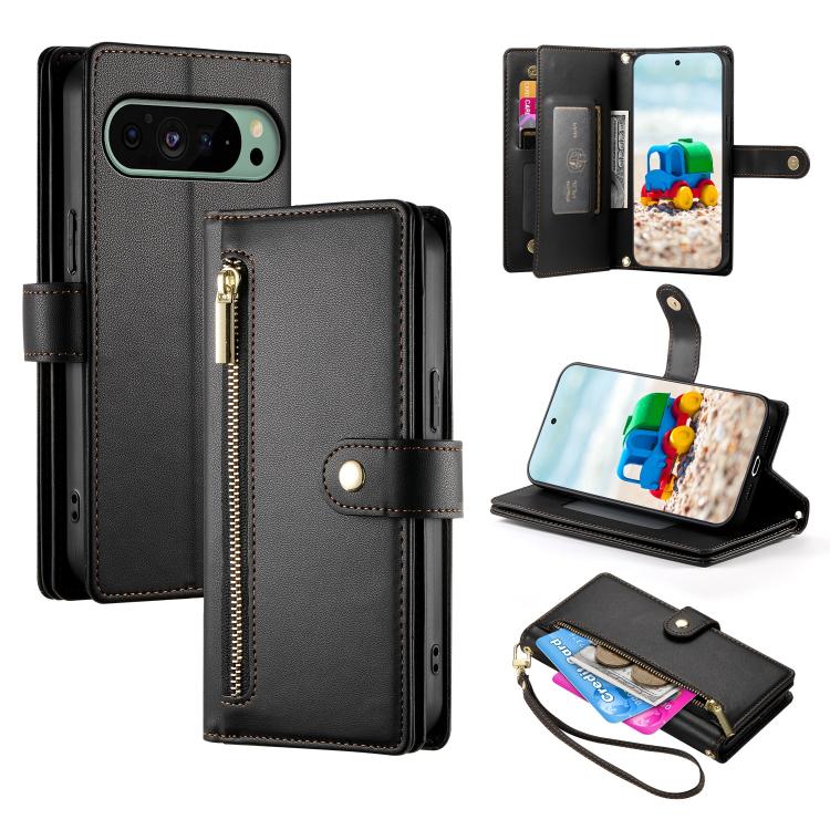 Nine Card-slot Zipper Wallet Bag Leather Phone Case, For Google Pixel 11 Pro XL, For Google Pixel 11 / Pixel 11 Pro, For Google Pixel 10a, For Google Pixel 9a, For Google Pixel 9 Pro XL, For Google Pixel 9 / 9 Pro, For Google Pixel 8a                  ...