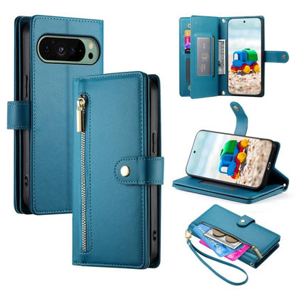 Nine Card-slot Zipper Wallet Bag Leather Phone Case, For Google Pixel 11 Pro XL, For Google Pixel 11 / Pixel 11 Pro, For Google Pixel 10a, For Google Pixel 9a, For Google Pixel 9 Pro XL, For Google Pixel 9 / 9 Pro, For Google Pixel 8a                  ...