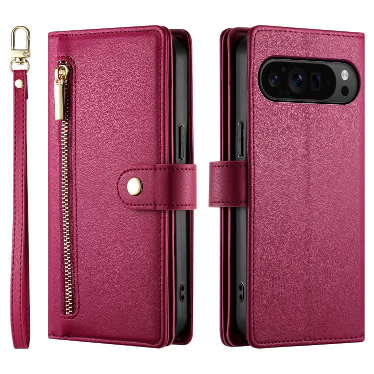 Nine Card-slot Zipper Wallet Bag Leather Phone Case, For Google Pixel 11 Pro XL, For Google Pixel 11 / Pixel 11 Pro, For Google Pixel 10a, For Google Pixel 9a, For Google Pixel 9 Pro XL, For Google Pixel 9 / 9 Pro, For Google Pixel 8a                  ...