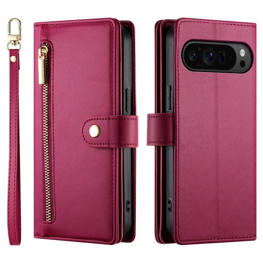 Nine Card-slot Zipper Wallet Bag Leather Phone Case, For Google Pixel 11 Pro XL, For Google Pixel 11 / Pixel 11 Pro, For Google Pixel 10a, For Google Pixel 9a, For Google Pixel 9 Pro XL, For Google Pixel 9 / 9 Pro, For Google Pixel 8a                  ...