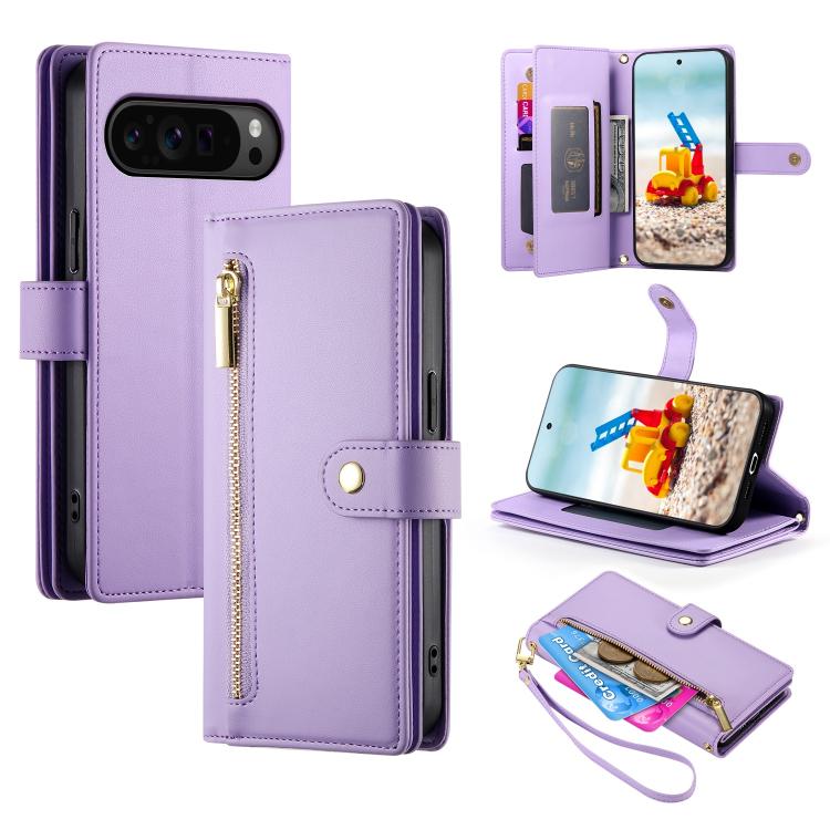 Nine Card-slot Zipper Wallet Bag Leather Phone Case, For Google Pixel 11 Pro XL, For Google Pixel 11 / Pixel 11 Pro, For Google Pixel 10a, For Google Pixel 9a, For Google Pixel 9 Pro XL, For Google Pixel 9 / 9 Pro, For Google Pixel 8a                  ...