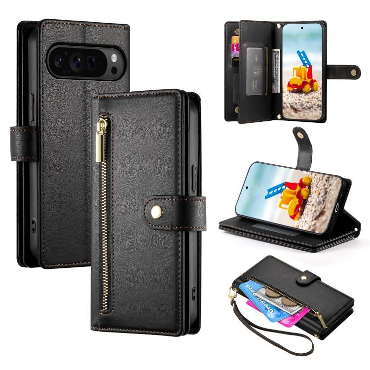 Nine Card-slot Zipper Wallet Bag Leather Phone Case, For Google Pixel 11 Pro XL, For Google Pixel 11 / Pixel 11 Pro, For Google Pixel 10a, For Google Pixel 9a, For Google Pixel 9 Pro XL, For Google Pixel 9 / 9 Pro, For Google Pixel 8a                  ...