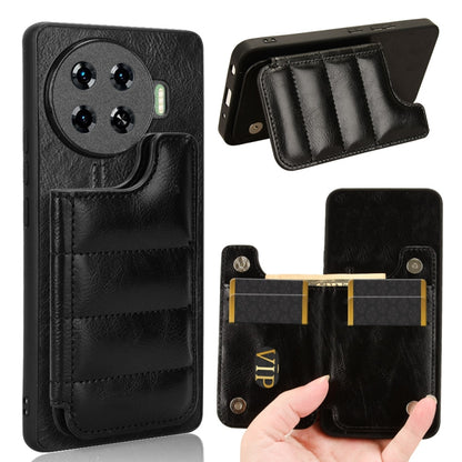 Cow Pattern Sewing Card Bag Phone Case, For Tecno Camon 30S / Camon 30S Pro, For Tecno Spark 30 Pro 4G, For Tecno Spark 30 4G, For Tecno Spark 30C, For Tecno Spark Go 1, For Tecno Pova 6 Pro 5G, For Tecno Spark 20 Pro+ 4G, For Tecno Spark 20 Pro 4G