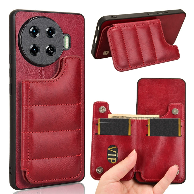 Cow Pattern Sewing Card Bag Phone Case, For Tecno Camon 30S / Camon 30S Pro, For Tecno Spark 30 Pro 4G, For Tecno Spark 30 4G, For Tecno Spark 30C, For Tecno Spark Go 1, For Tecno Pova 6 Pro 5G, For Tecno Spark 20 Pro+ 4G, For Tecno Spark 20 Pro 4G