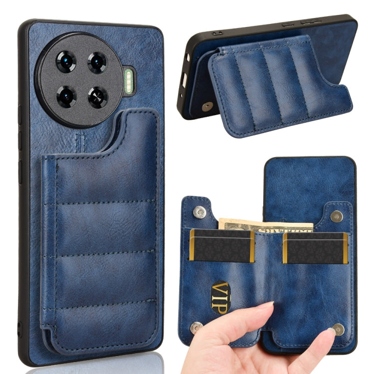 Cow Pattern Sewing Card Bag Phone Case, For Tecno Camon 30S / Camon 30S Pro, For Tecno Spark 30 Pro 4G, For Tecno Spark 30 4G, For Tecno Spark 30C, For Tecno Spark Go 1, For Tecno Pova 6 Pro 5G, For Tecno Spark 20 Pro+ 4G, For Tecno Spark 20 Pro 4G