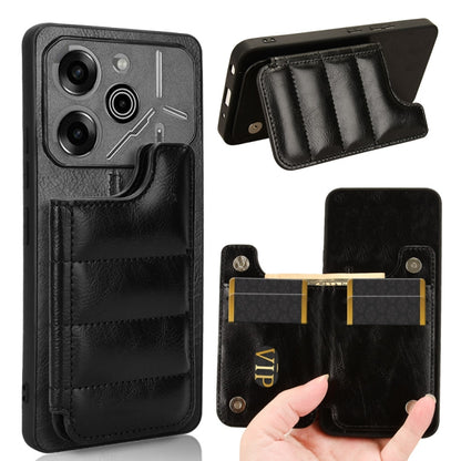 Cow Pattern Sewing Card Bag Phone Case, For Tecno Camon 30S / Camon 30S Pro, For Tecno Spark 30 Pro 4G, For Tecno Spark 30 4G, For Tecno Spark 30C, For Tecno Spark Go 1, For Tecno Pova 6 Pro 5G, For Tecno Spark 20 Pro+ 4G, For Tecno Spark 20 Pro 4G