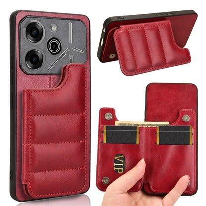 Cow Pattern Sewing Card Bag Phone Case, For Tecno Camon 30S / Camon 30S Pro, For Tecno Spark 30 Pro 4G, For Tecno Spark 30 4G, For Tecno Spark 30C, For Tecno Spark Go 1, For Tecno Pova 6 Pro 5G, For Tecno Spark 20 Pro+ 4G, For Tecno Spark 20 Pro 4G
