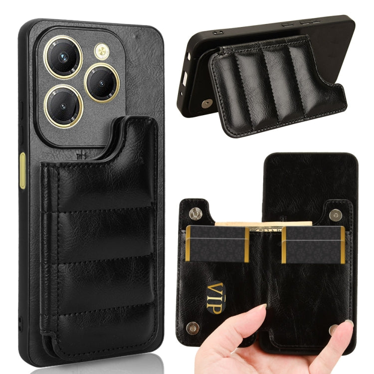 Cow Pattern Sewing Card Bag Phone Case, For Tecno Camon 30S / Camon 30S Pro, For Tecno Spark 30 Pro 4G, For Tecno Spark 30 4G, For Tecno Spark 30C, For Tecno Spark Go 1, For Tecno Pova 6 Pro 5G, For Tecno Spark 20 Pro+ 4G, For Tecno Spark 20 Pro 4G